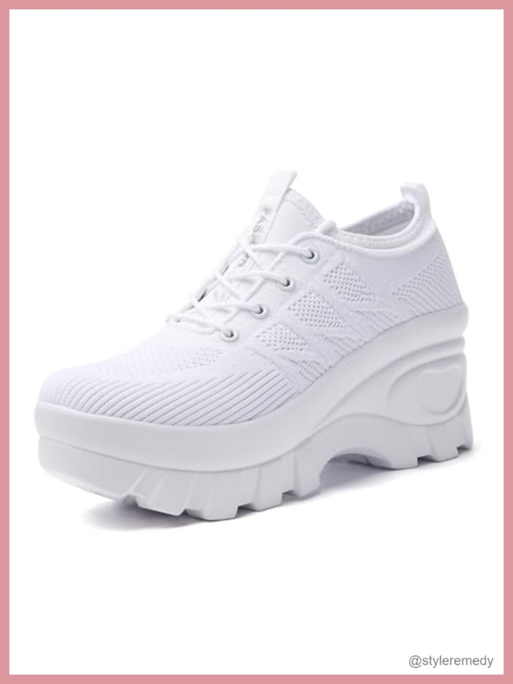 Chunky Platform Knitted Lace Up Orthopedic Walking Shoes